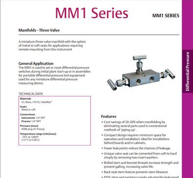 AGI MM1 Series - 3 Valve Manifolds